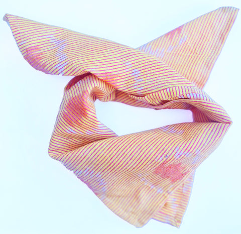 Peach Peacock Cotton Ikat Bandana