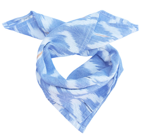 Periwinkle Tulip Cotton Ikat Bandana