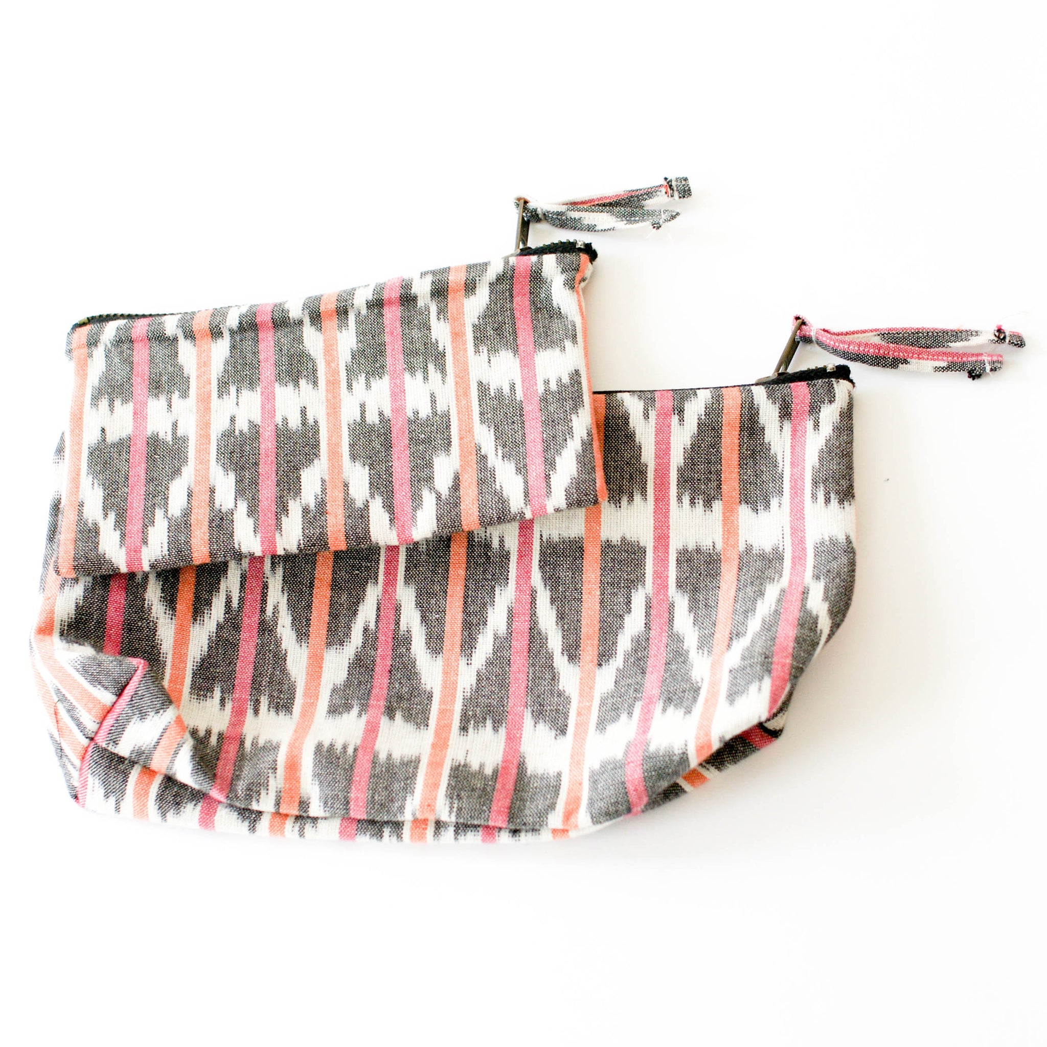 Rose factory Tulip Cotton Ikat Zipper Pouch Gift Set