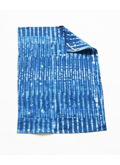 heavyweight stripe linen dish towel - blue